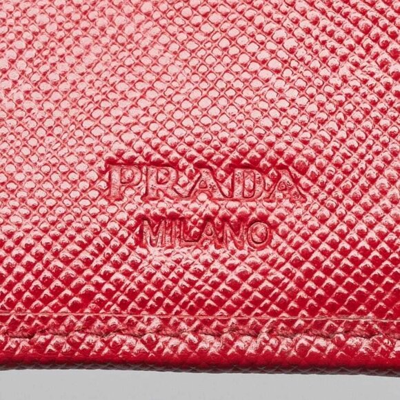 Prada Red Saffiano Leather Small Compact Wallet - Picture 6 of 9